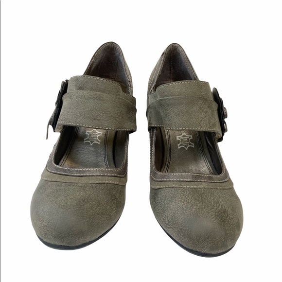 Avec Les Filles Mary Jane Heels w/Flower Green 7.5 - Picture 5 of 14